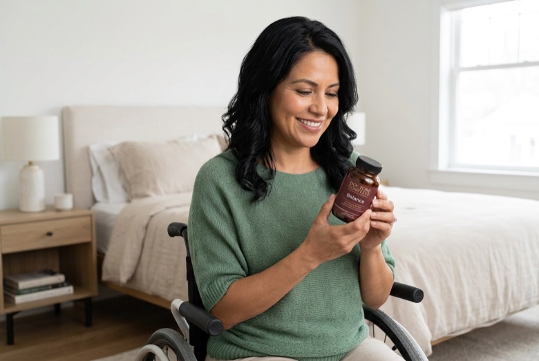A woman resting at home during recovery